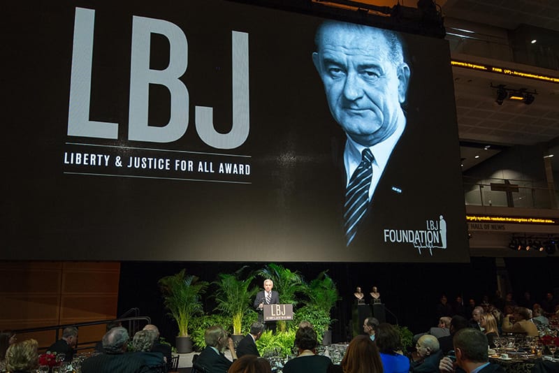 John Dingell and Carl Levin receive the LBJ Liberty and Justice for All Award