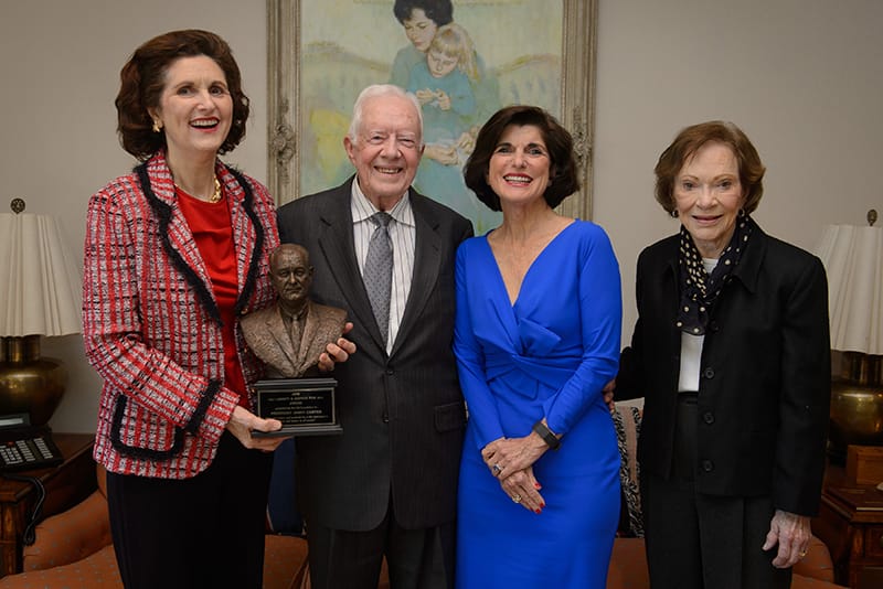 President Jimmy Carter receives the LBJ Liberty and Justice for All Award
