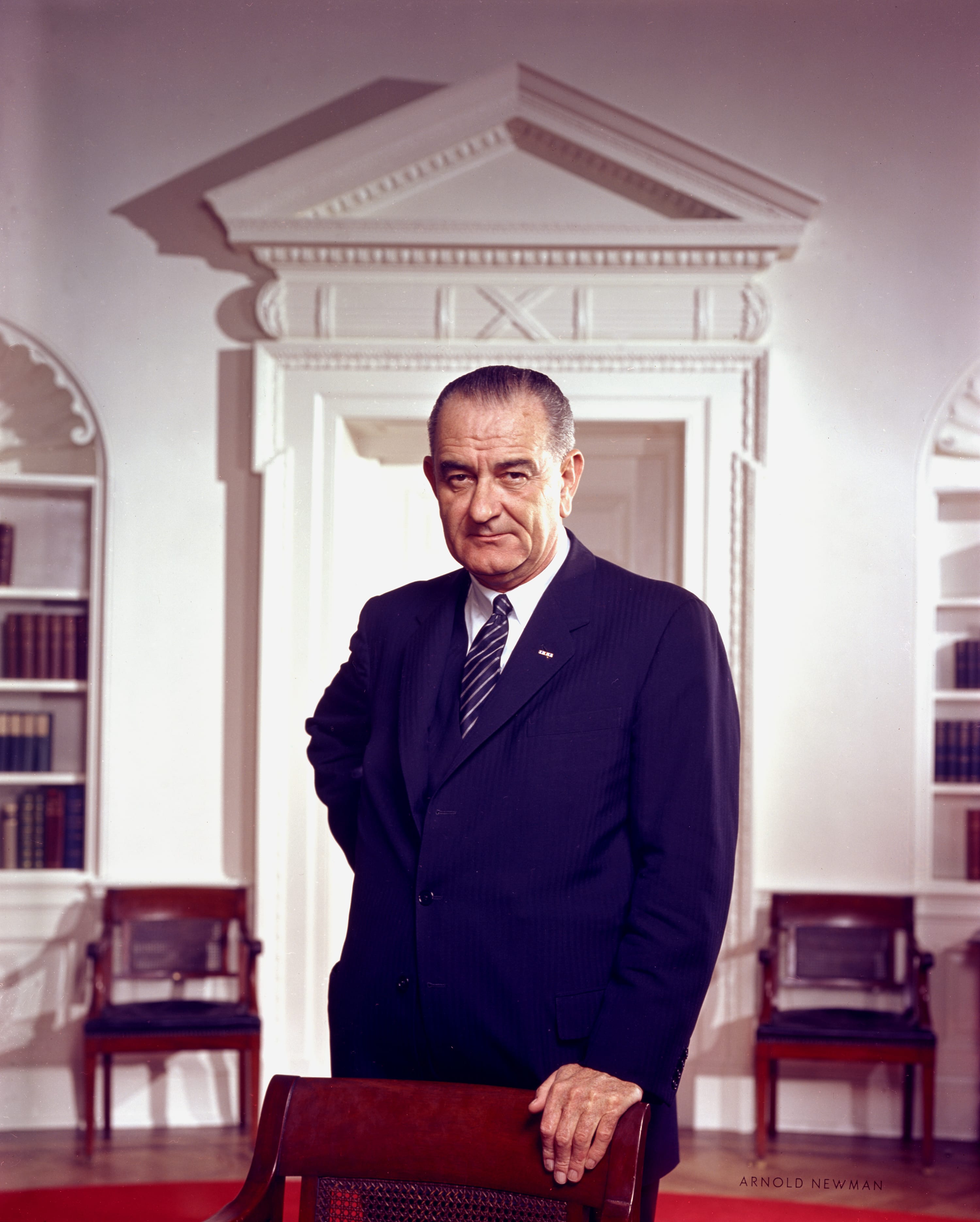 President Lyndon B. Johnson in the Oval Office. Portrait by Arnold Newman.